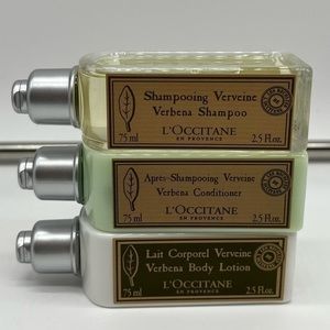 NEW! L’OCCITANE Verbena Shampoo, Conditioner & Body Lotion Travel Size